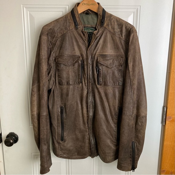 Brown Lamb Leather Zipper Jacket by Overland - Picture 1 of 16